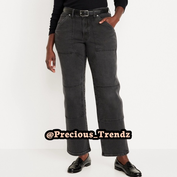 Old Navy High-Waisted OG Loose Utility Jeans Women’s Size 30 Faded Black - Picture 4 of 6